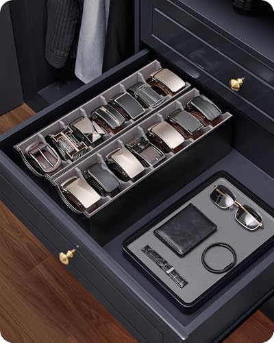 lolalet belt organizer for closet, belt box & on a desk or shelf