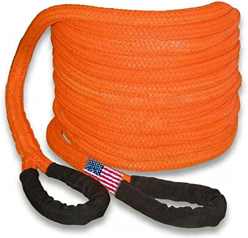 BILLET4X4 Original & Best U.S. (Bigger Truck Recovery) 1-1/2 inch X 30 ft Safety Orange 4x4 Vehicle Recovery Kinetic Rope with Heavy-Duty Carry Bag