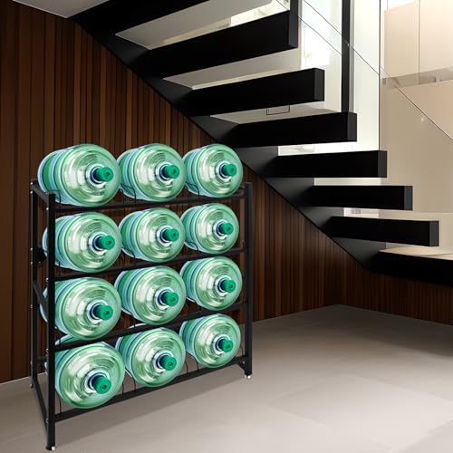 12-tray 5 gallon water jug holder，4-tier water jug on a desk or shelf