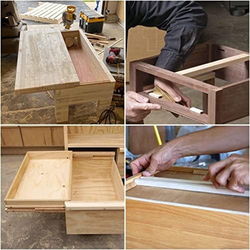 15.7 inch wooden drawer slides, bottom center mount on a desk or shelf