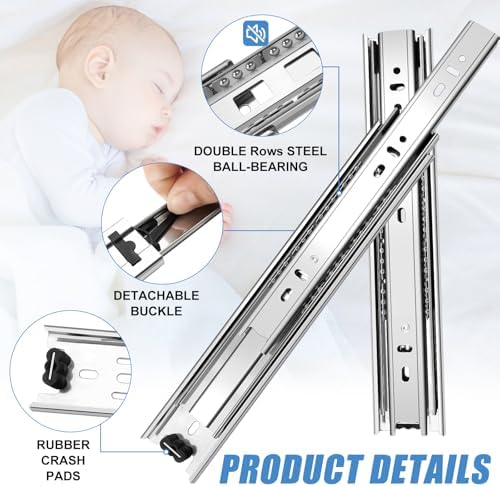 20 inch drawer slides 4 pairs (8pcs) full shown in use