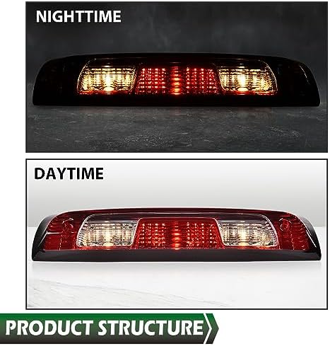 GRAND ORANGE Third Brake Compatible with Chevy Silverado GMC Sierra 1500 2500 3500 2015-2021 High Mount Stop Light Cargo Lamp 84900397,2350916 Red Lens