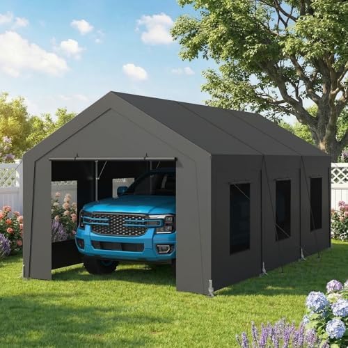 carport heavy duty, car port with reinforced steel, view 9