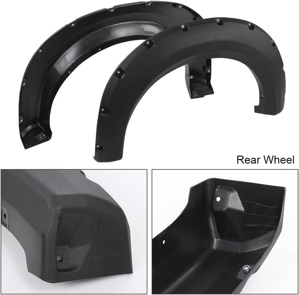 G-PLUS Fender Flares 4PCS Fit Ford F150 2009-2014(67.0"/78.8"/97.4" Bed) | NOT Fit Platinum & Raptor Models,Textured Pocket Riveted Style,Custom Fit F150 Fender Flares,Rustproof & UV Resistant