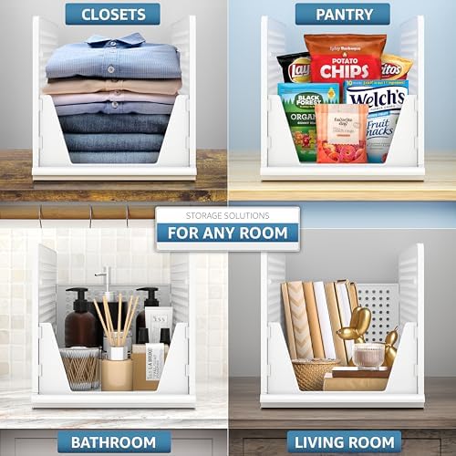 sorbus stackable closet organizer, open-front shelf bins (3, side view