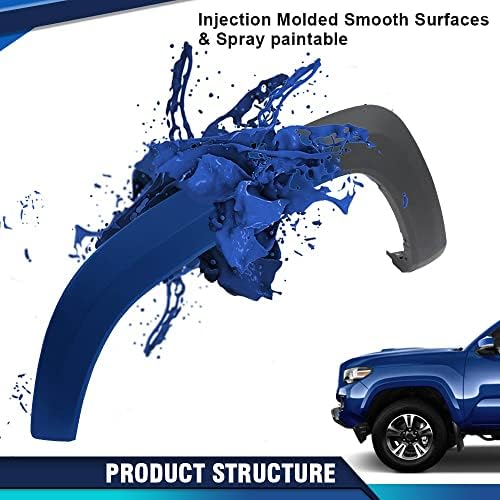 PIT66 Front Left Fender Flare Compatible with Toyota Tacoma 2016-2021 Left Driver Side Wheel Arch Molding, 7587204060, TO1290109