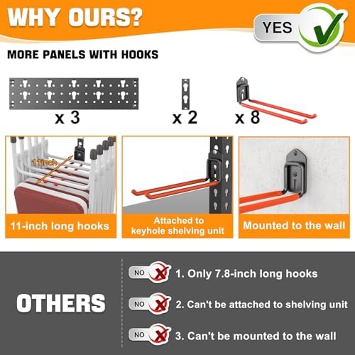 torack garden tool organizer wall mounted, folding chair, side view