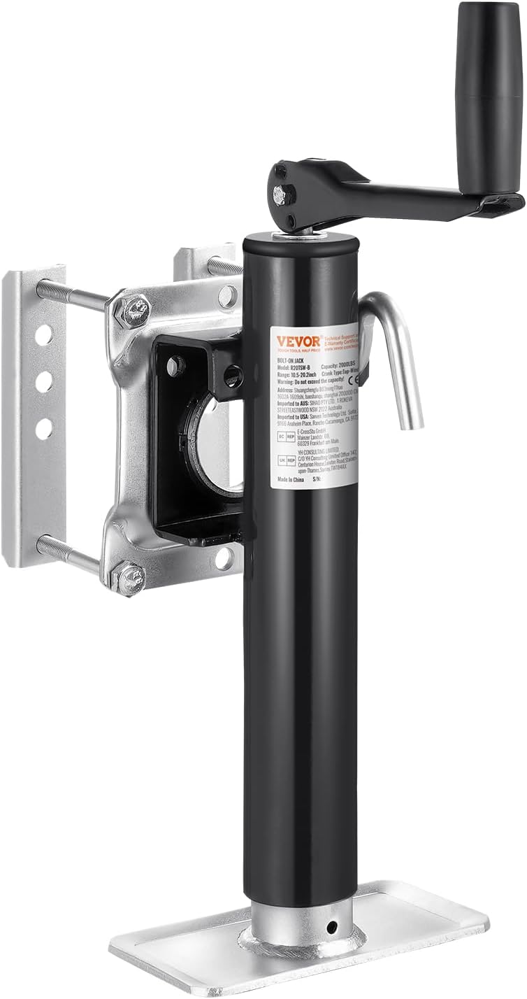 VEVOR Heavy Duty Trailer Jack, 2000 lbs Load Capacity, 10" Swivel Lift for RV, Horse, Utility & Yacht Trailers