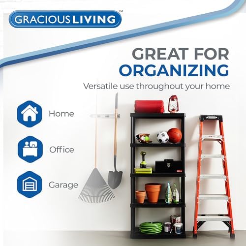 gracious living 5 shelf fixed height ventilated medium showing dimensions