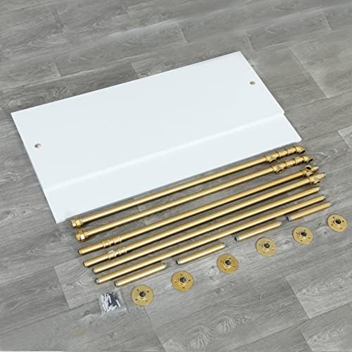 modern simple 2 tier metal and wood garment on a desk or shelf