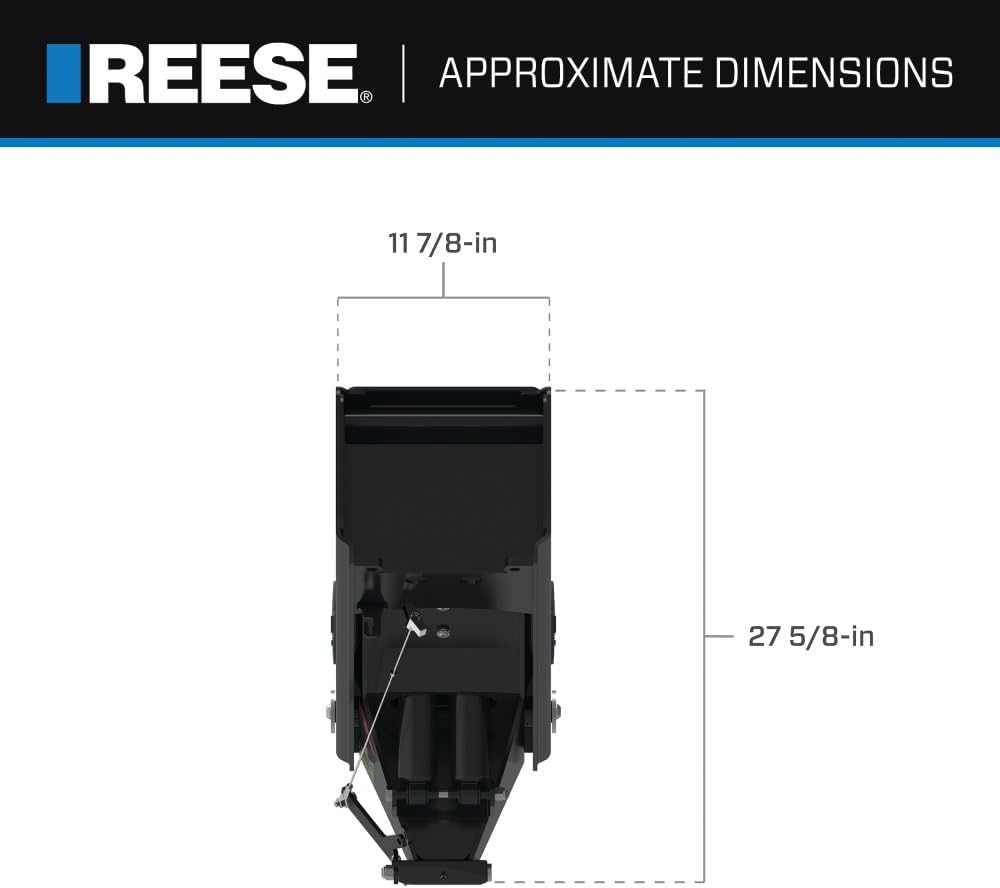 Reese 94920 Goose Box 5th Wheel Pin Box, Air Ride 20,000 lbs. Capacity, Fits Lippert (1621, 1716, 0719, Rhino), Fabex PB 600 Series