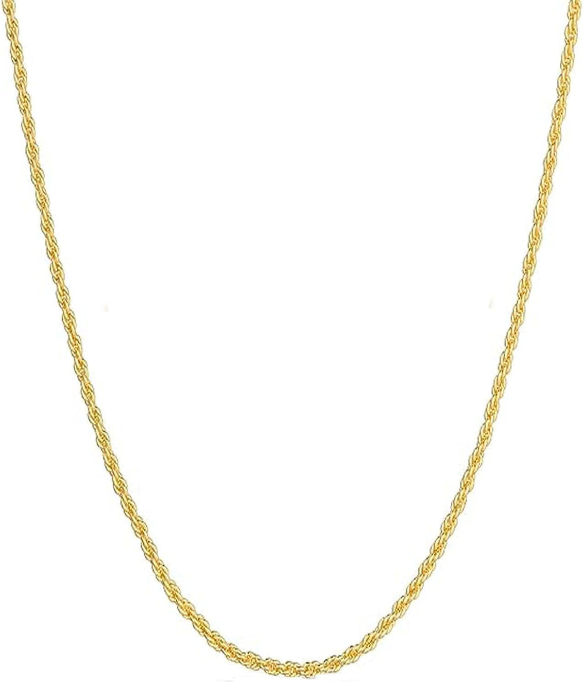 14k yellow gold solid rope chain necklace for, main product view