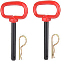3/8" x 4" Inch Trailer Hitch Pin and Clip Towing Hitchs Red Handle Hitch Pin Accessories for Tractors,Clevis Pin 2PCS