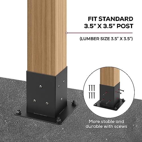 4x4 deck post base bolt down anchor for, close-up detail