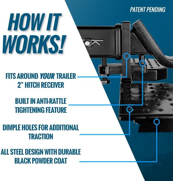 TEMCo Universal 2" Trailer Hitch Step - Keep Your Trailer Hitch Installed