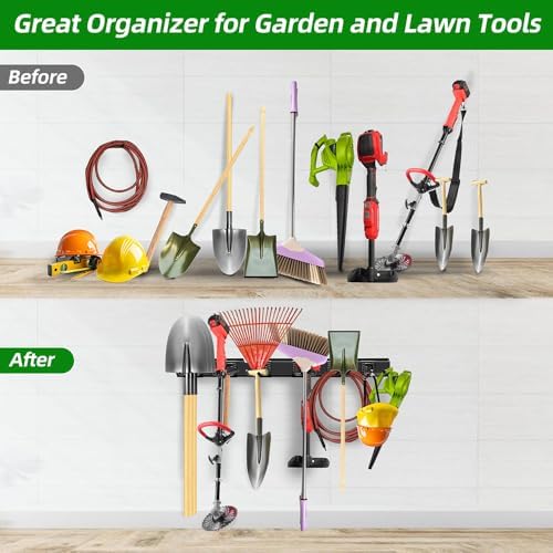 piyilo garage wall organizer, 48 inches adjustable garden, front angle view