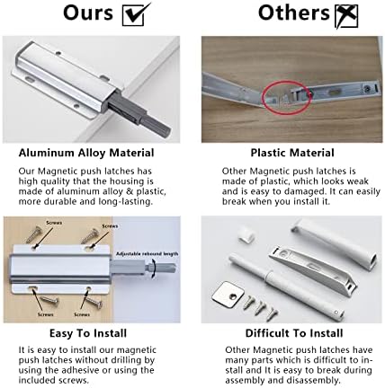 push to open door latches, magnetic cabinet push on a desk or shelf