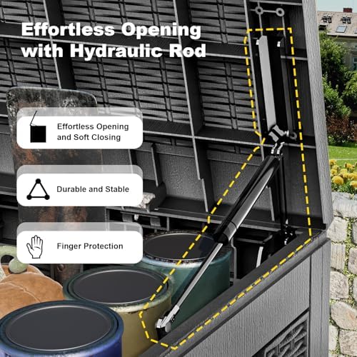 deck box 170 gal waterproof outdoor storage patio shown in use