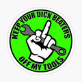 STICKY DUDE - Keep Your Hands of My Tools Toolbox Stickers, 5 in - Vinyl Waterproof Motorcycle Funny Stickers Bikers Sticker Laptop Window Bumper Decals