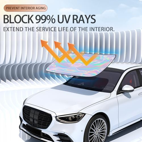 Windshield Sun Shade for Jeep Renegade 2015-2024 - 4 Layers SunShade Compatible with Jeep Renegade Foldable Front Window Sunshade Sun Visor Protector Block UV Rays Keep Your Car Cooler Car Accessories