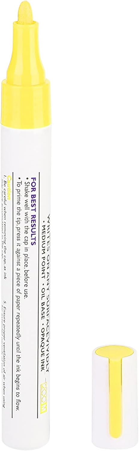 Tbest Car Tire Paint Pen Yellow Professional Marking Pencil | Lasting Yellow Pigment, , Easy Application, Suitable Rubber Tires, Single Pen Pack