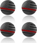 4PCS 56mm American Flag Wheel Hub Center Cap Sticker (BlackRed) | Waterproof Automotive Wheel Rim Center Cover, Universal Auto Exterior Decoration Decal Accessories for Car Truck SUV