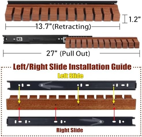 walnut 12 belts organizer with sliding system shown in use