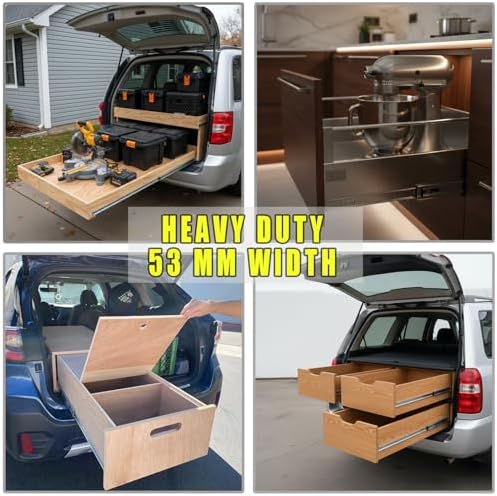 heavy duty 22" drawer slides, full extension ball shown in use