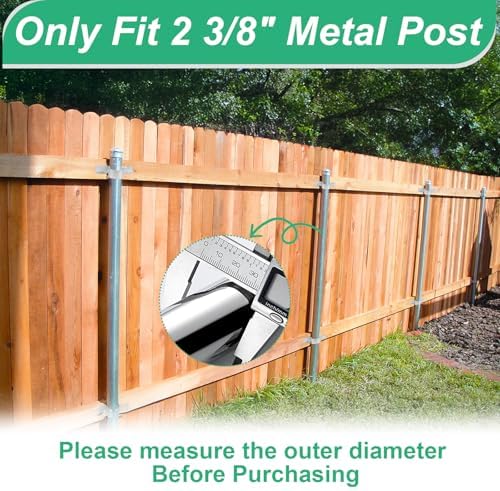fence post brackets, 2-3/8“ steel to wood fence, side view