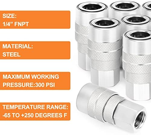 gasher 12pcs 1/4-inch female industrial coupler,1/4 basic flow, package contents