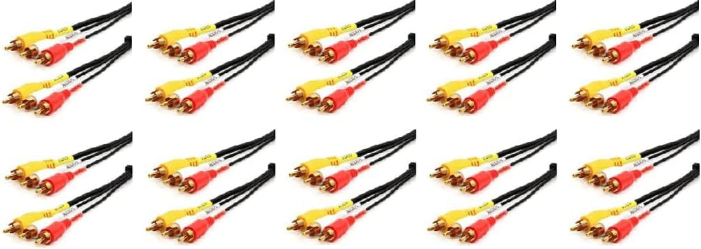 RiteAV - Audio Video RCA Cable 25 feet - 10 Pack