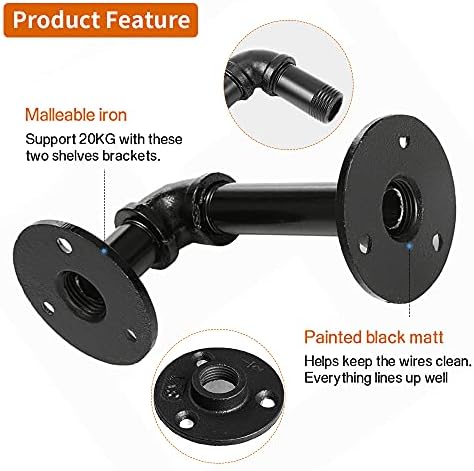 janyang industrial pipe shelf brackets for 8 10, close-up detail