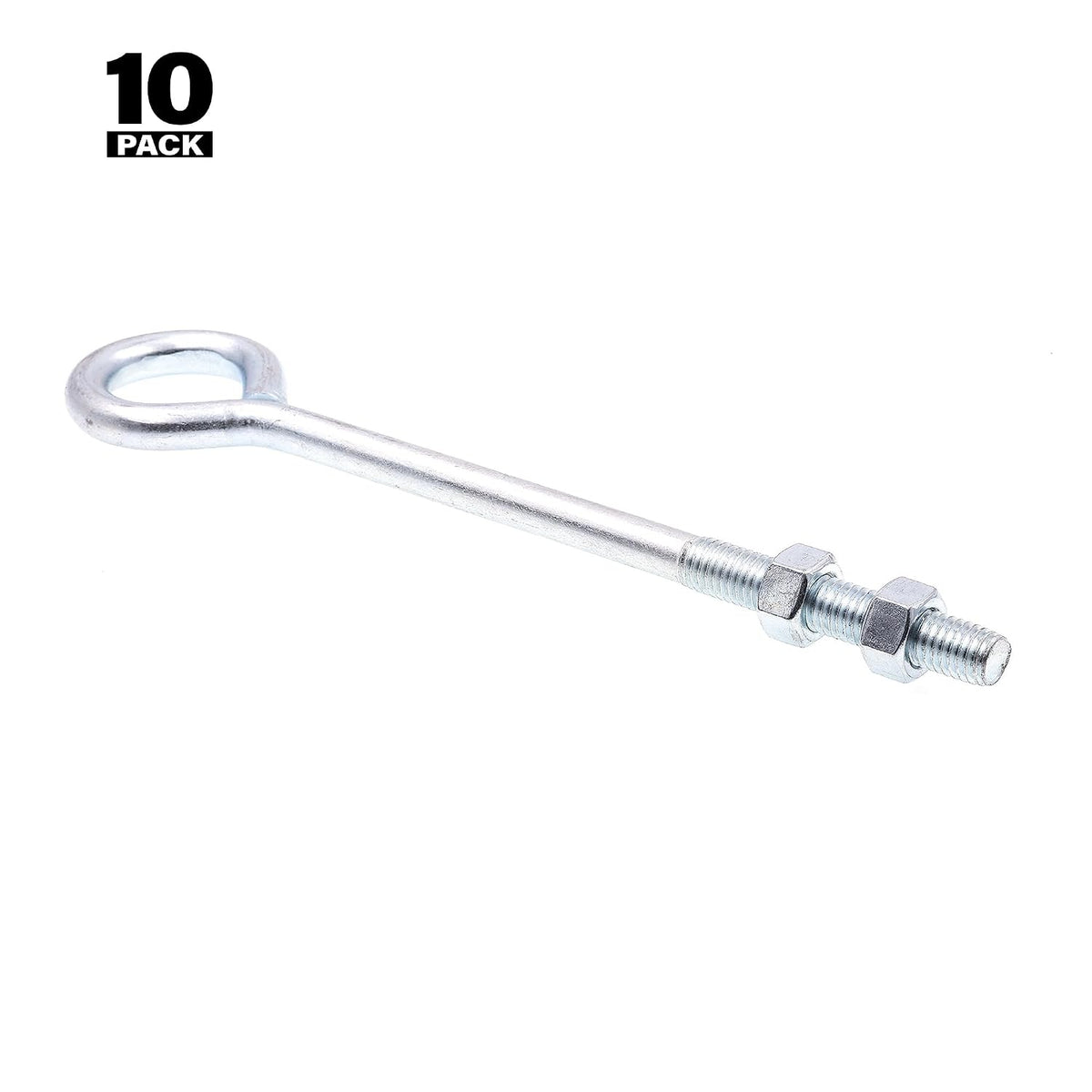 prime-line 9067010 eye bolts with nuts, 1/2 in.-13, close-up detail