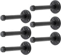 6 inch black industrial pipe floating clothing rack, main product view