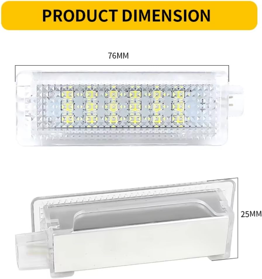Car Trunk Light for BMW X1 E84 X3 E83 F25 X4 F26 X5 E70 F15 F85 X6 E71 E72 F16 F86, 2PCS Door Courtesy Interior Footwell Trunk Light