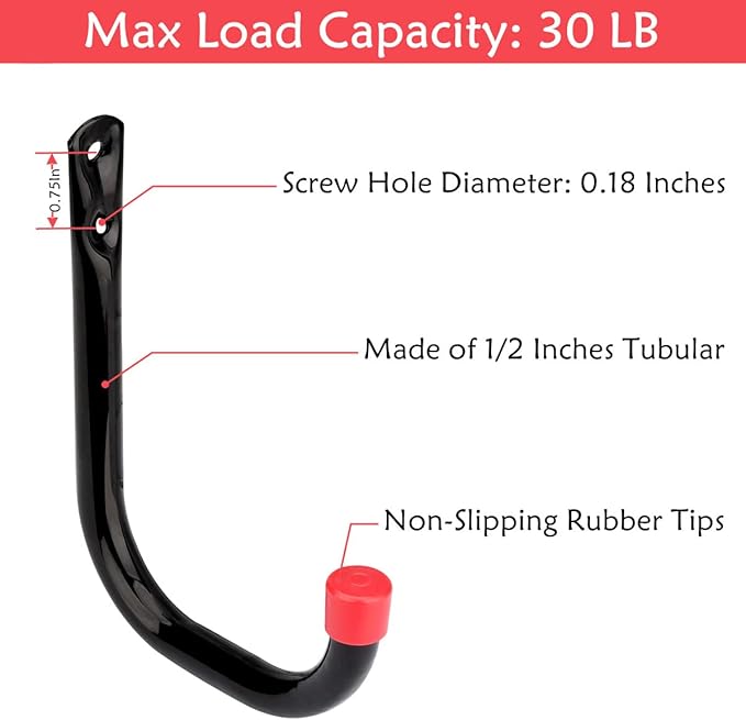 12 Pack Garage Storage J Hooks, 4.1Inches Heavy Duty Wall Mount Utility Hangers - Image 3