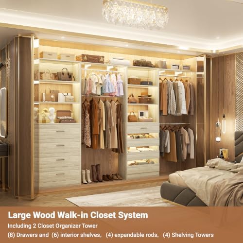 aheaplus closet system, wood closet organizer system with, side view
