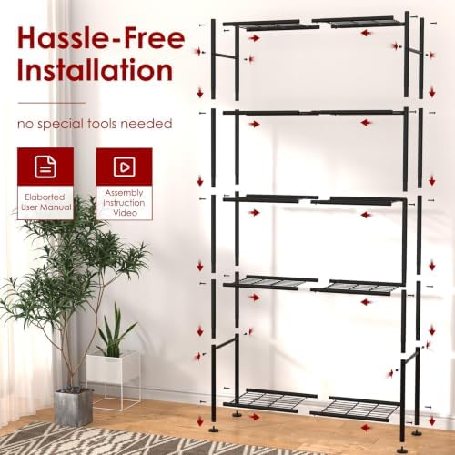 sakugi storage shelves - 5 tier shelf organizer on a desk or shelf