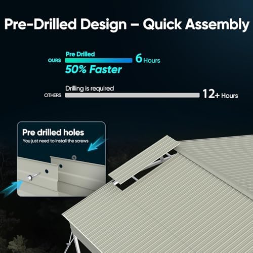 quictent 20x20 ft heavy duty 2-car metal carport, package contents