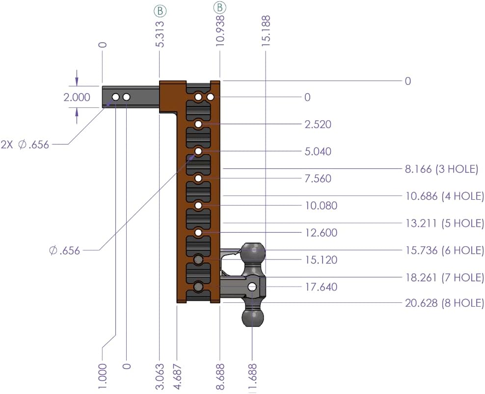 GEN-Y Hitch Tow Hitch for 2" Receiver - 17.5" Drop/Rise with 8 Adjustable Positions, Includes Dual Ball Mount, Pintle Lock and Stabilizer Kit, 16,000 lbs Towing Capacity, 2,000 lbs Tongue Weight