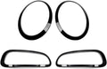 4pc Headlight+Taillamp Cover Trim Compatible For Mini Cooper F54 2015-2020 Clubman Car Front Head Light Bezel+Rear Lamp Frame Sticker Strip(Glossy Black)