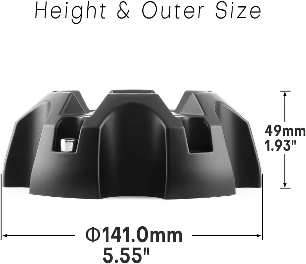 5.55in Wheel Center Caps for Ballistic Center Hubcaps, 4 Pack Matte Black Color Center Cover Replacement, 6 lugs