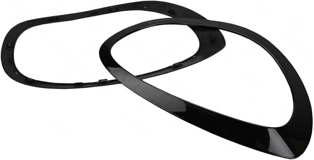 Compatible For 2017-2021 F60 BMW Mini Cooper Countryman Chrome Headlight Trims Cover Rings 51137388117 51137388118 51138739351 51138739352(Black L and R)