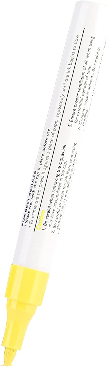 Tbest Car Tire Paint Pen Yellow Professional Marking Pencil | Lasting Yellow Pigment, , Easy Application, Suitable Rubber Tires, Single Pen Pack