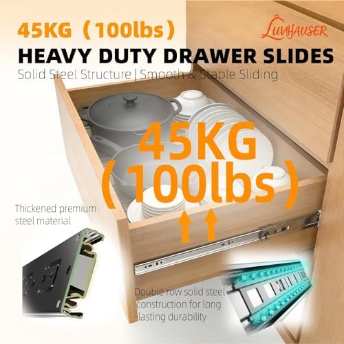10 pair side-mount 3-section full extension drawer slides,16, view 9
