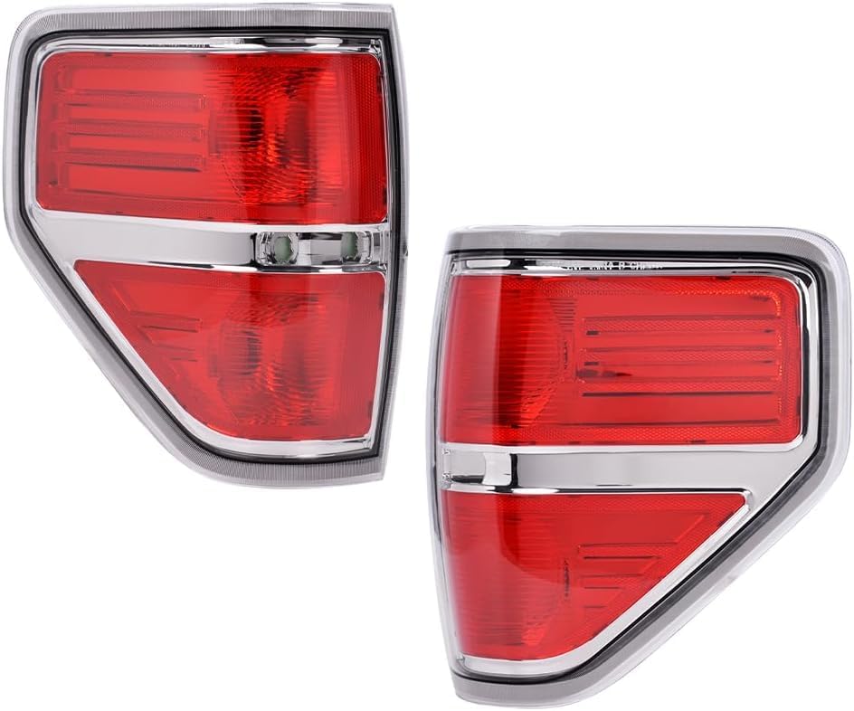PIT66 Tail Lights Fit Ford F150 2009 2010 2011 2012 2013 2014 | Tail Lights,Compatible with Ford F150 2009 2010 2011 2012 2013 2014 Rear Brake Lamps Assembly Left&Right Red Lens