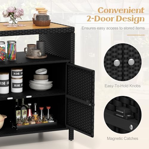 tangkula rattan outdoor storage cabinet, patiojoy outdoor cabinet, package contents