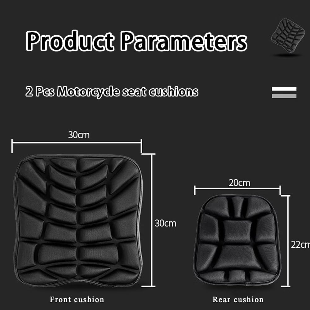 2PCS Motorcycle Seat Cushion for Kawasaki KLX 300 1999-2024, 3D Breathable Shock Absorbing Gel Seat, Anti-Slip Design Cool & Comfortable Ride for Long Distance Riding