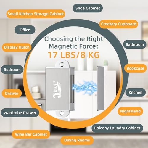 jiayi 12 pack self adhesive magnetic door catch, side view