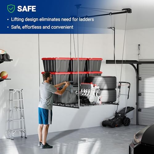 fleximounts gl1 overhead garage lifting storage rack, 4x4, package contents